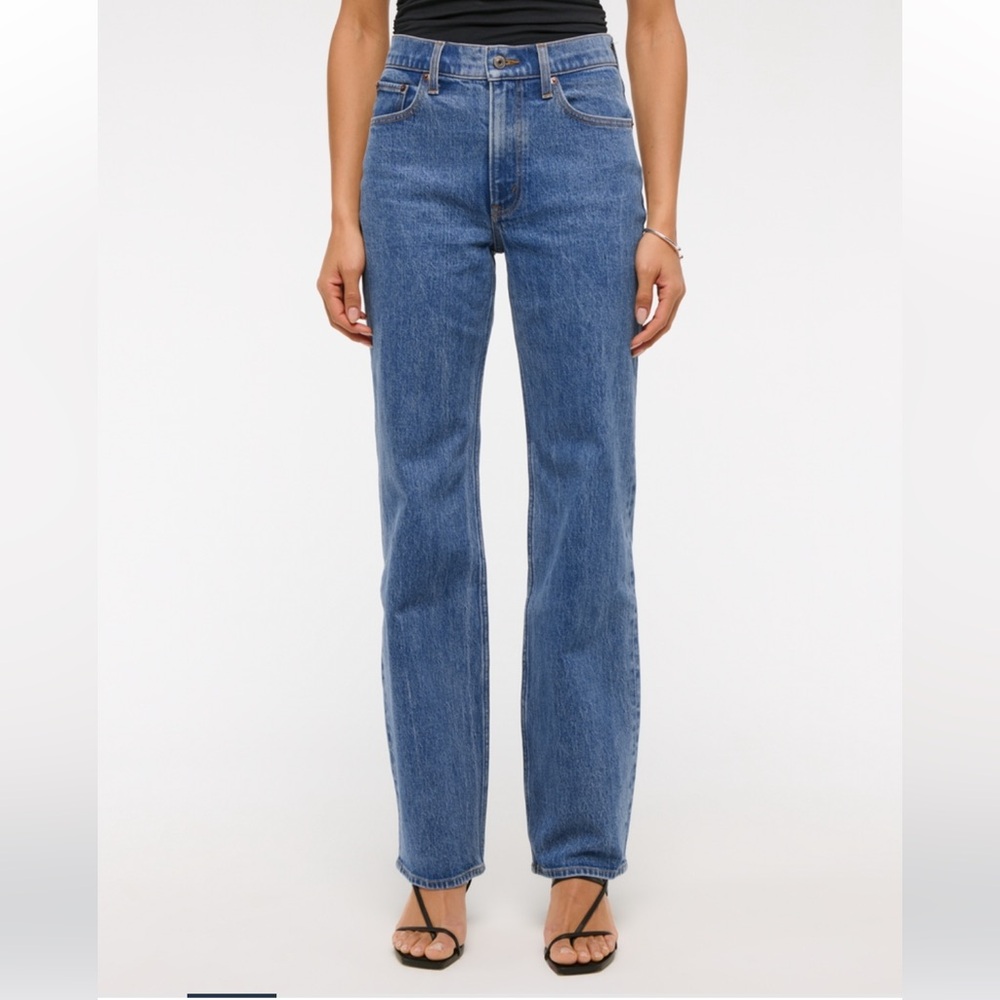 Abercrombie & Fitch High Rise Blue Jeans Curve Love 28 SHORT